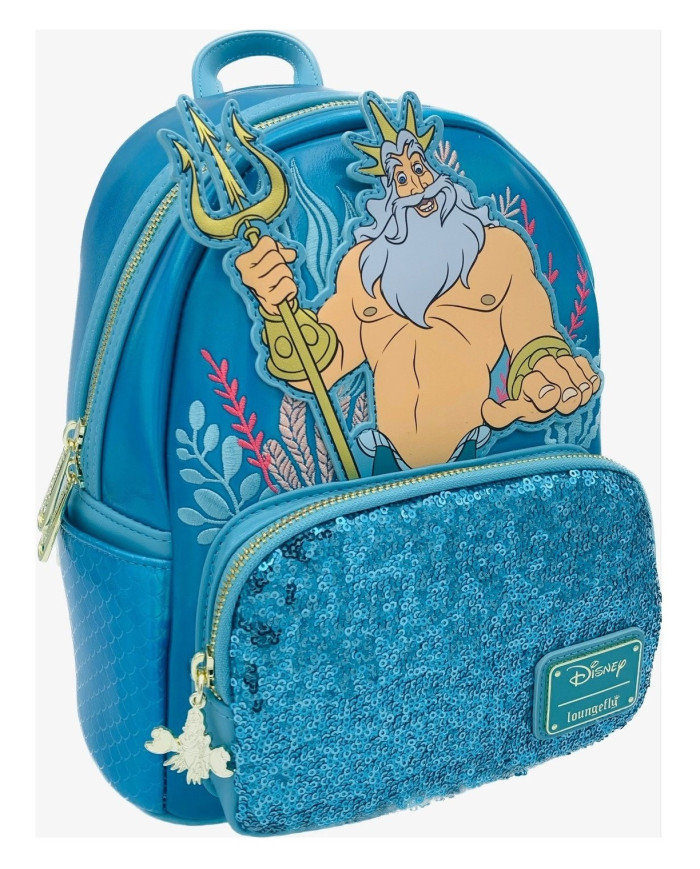 Sac à dos Loungefly - La Petite Sirène - Roi Triton Sequin