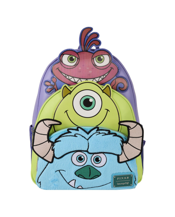 Sac à dos Loungefly - Monstres & Cie - Mike, Sully & Randall Triple Pocket
