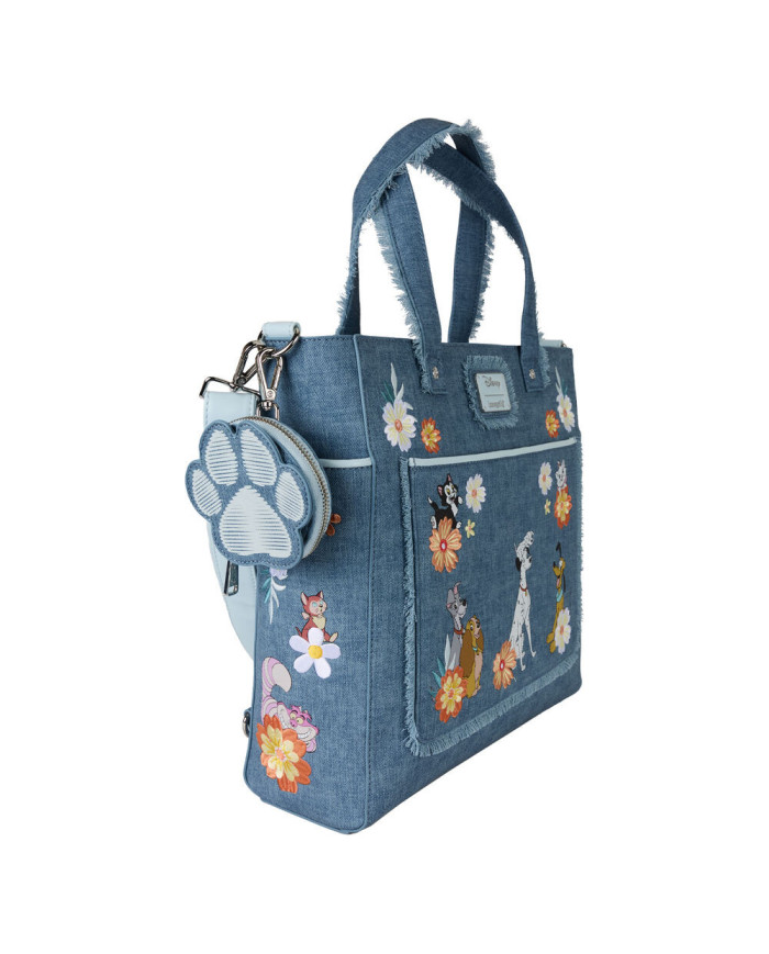 Sac convertible Loungefly - Disney Dogs & Cats - Faux Denim Fringe