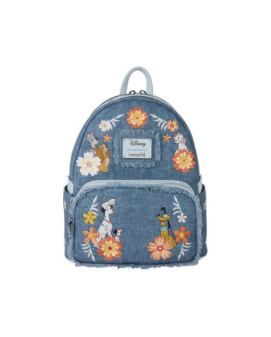 Sac à dos Loungefly - Disney Dogs & Cats - Faux Denim Fringe