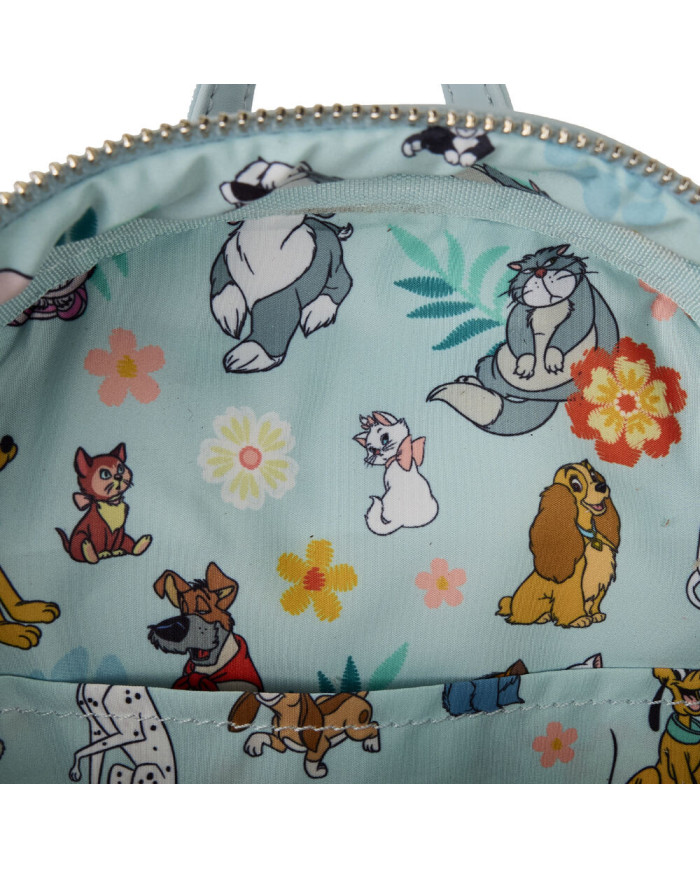 Sac à dos Loungefly - Disney Dogs & Cats - Faux Denim Fringe