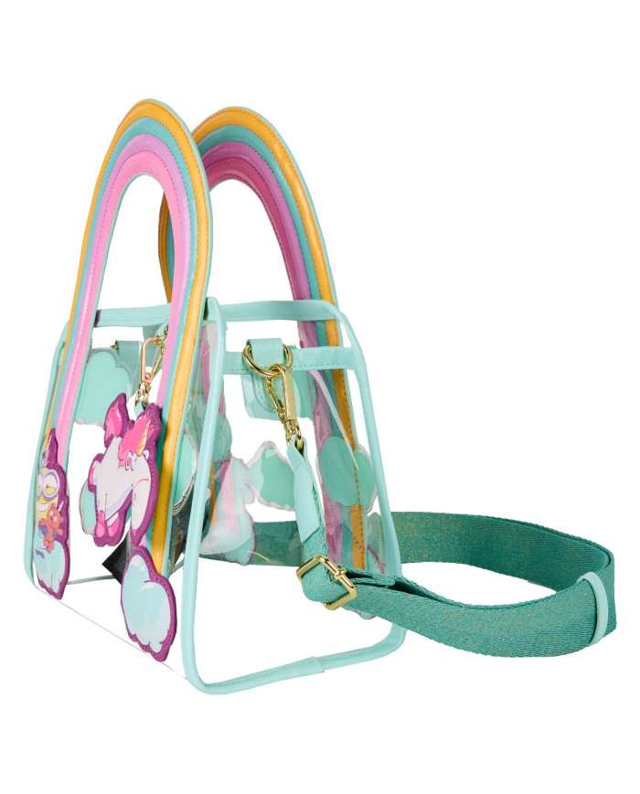 Sac à bandoulière Loungefly - Minions Fluffy Unicorn Rainbow Clear