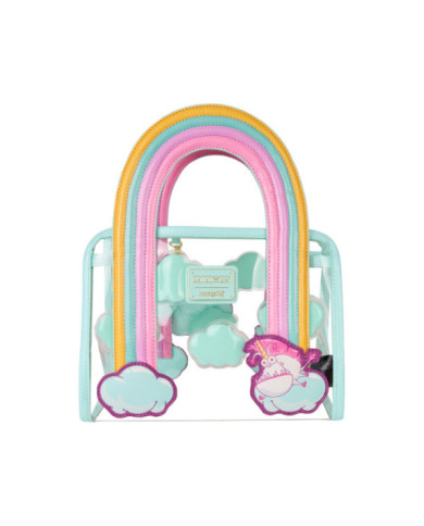Sac à bandoulière Loungefly - Minions Fluffy Unicorn Rainbow Clear
