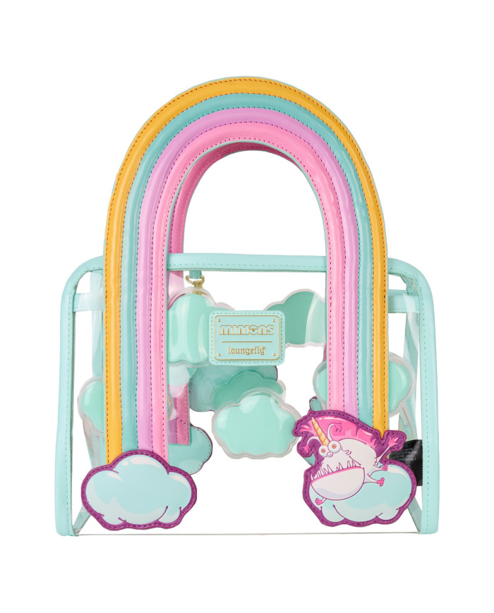 Sac à bandoulière Loungefly - Minions Fluffy Unicorn Rainbow Clear