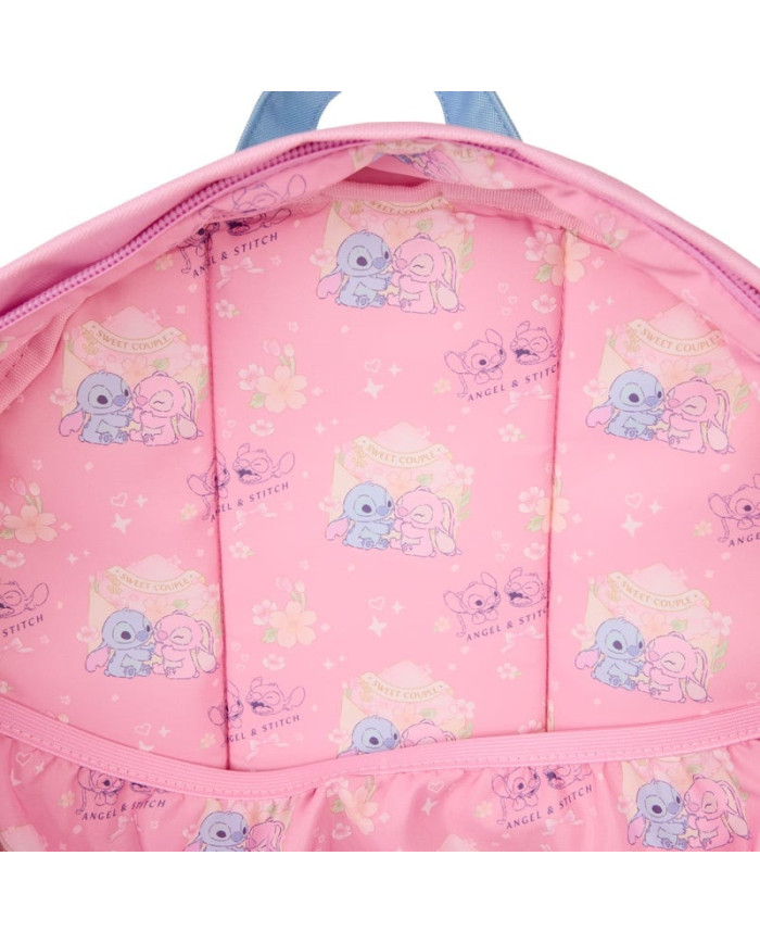 Sac à dos Loungefly - Stitch & Angel All-Over Print Nylon Full-Size