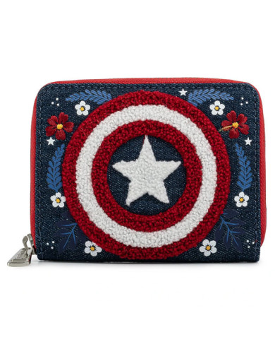 Portefeuille Loungefly - Marvel Captain America 80Th Anniversary Floral Sheild