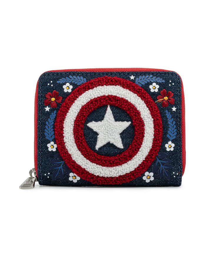 Portefeuille Loungefly - Marvel Captain America 80Th Anniversary Floral Sheild