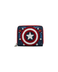 Portefeuille Loungefly - Marvel Captain America 80Th Anniversary Floral Sheild