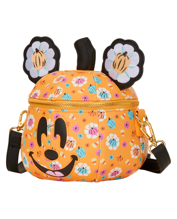 Sac à bandoulière Loungefly - Mickey Mouse Floral Pumpkin Head Glow Figural