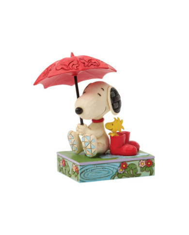 Peanuts by Jim Shore - Figurine Snoopy et Woodstock Parapluie