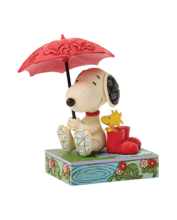 Peanuts by Jim Shore - Figurine Snoopy et Woodstock Parapluie