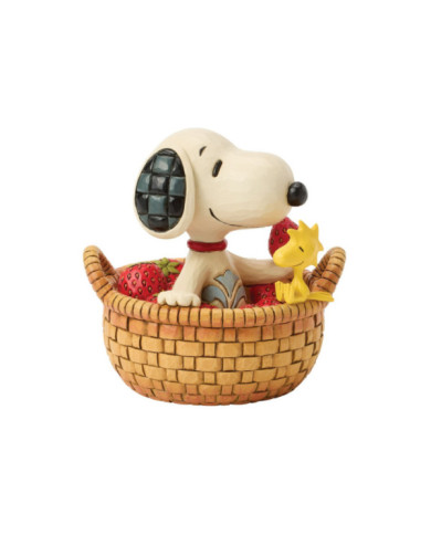 Peanuts by Jim Shore - Figurine Snoopy et Woodstock Panier Fraises