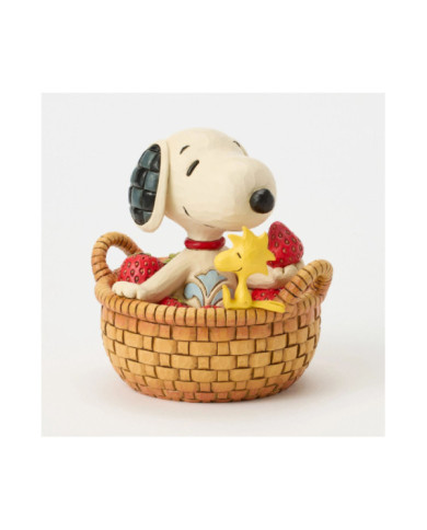Peanuts by Jim Shore - Figurine Snoopy et Woodstock Panier Fraises