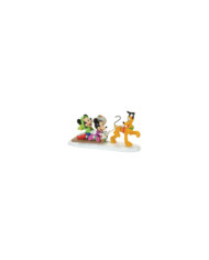 Disney Village - Figurine Mickey Minnie et Pluto Luge