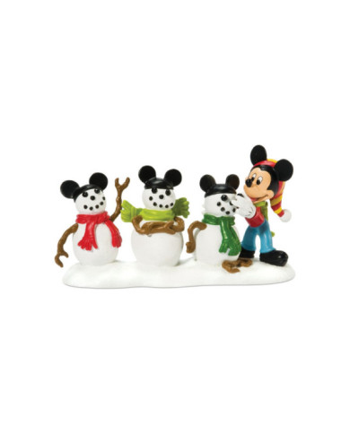Disney Village - Figurine Mickey et ses 3 Bonhommes de Neige