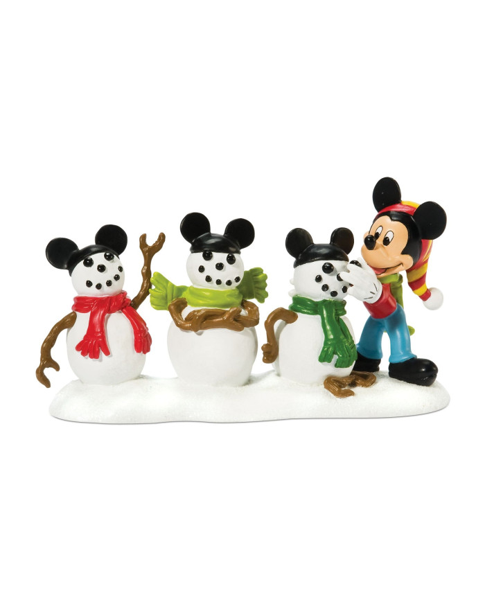 Disney Village - Figurine Mickey et ses 3 Bonhommes de Neige