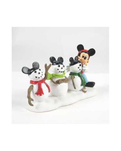 Disney Village - Figurine Mickey et ses 3 Bonhommes de Neige