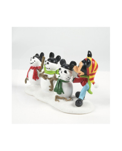 Disney Village - Figurine Mickey et ses 3 Bonhommes de Neige