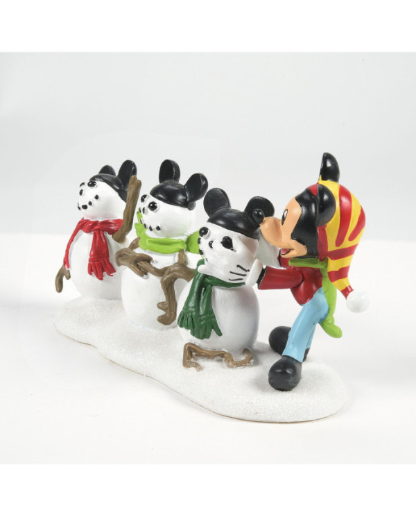 Disney Village - Figurine Mickey et ses 3 Bonhommes de Neige