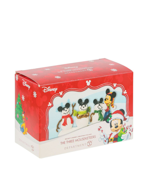 Disney Village - Figurine Mickey et ses 3 Bonhommes de Neige