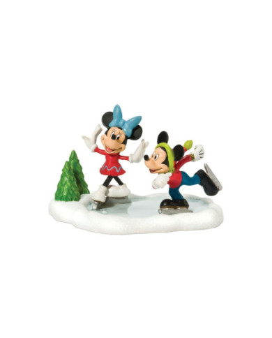Disney Village - Figurine Mickey et Minnie Patin à Glace