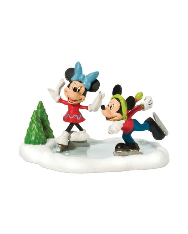 Disney Village - Figurine Mickey et Minnie Patin à Glace