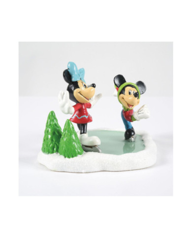 Disney Village - Figurine Mickey et Minnie Patin à Glace