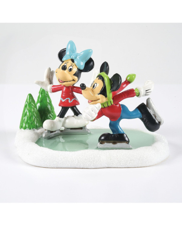 Disney Village - Figurine Mickey et Minnie Patin à Glace