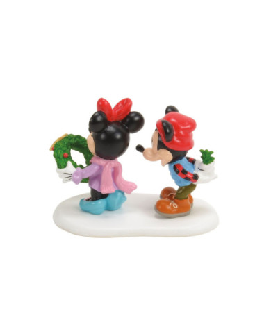 Disney Village - Figurine Mickey et Minnie Gui Noël