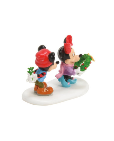 Disney Village - Figurine Mickey et Minnie Gui Noël