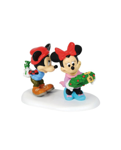 Disney Village - Figurine Mickey et Minnie Gui Noël