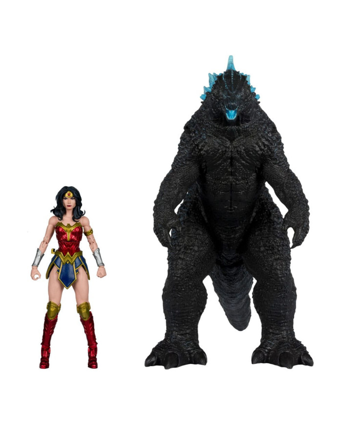 Dc Justice League Monsterverse Dc Multiverse Pack de 2 Figurines Wonder Woman Vs. Atomic Blast Godzilla 18 Cm