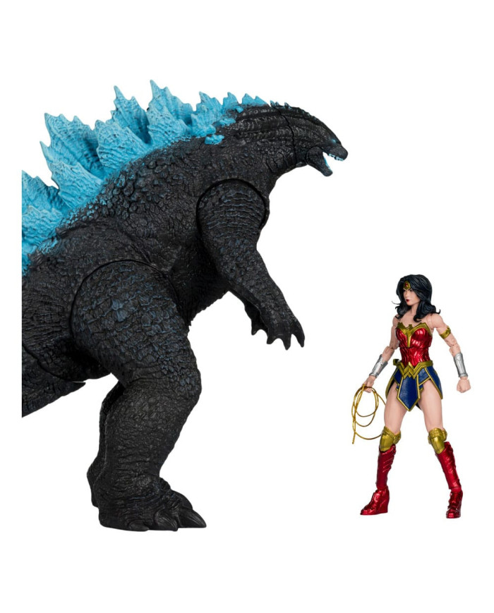Dc Justice League Monsterverse Dc Multiverse Pack de 2 Figurines Wonder Woman Vs. Atomic Blast Godzilla 18 Cm