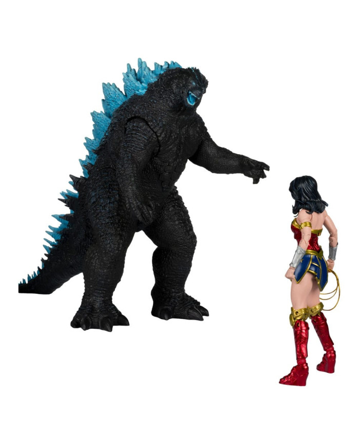Dc Justice League Monsterverse Dc Multiverse Pack de 2 Figurines Wonder Woman Vs. Atomic Blast Godzilla 18 Cm