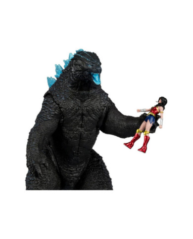 Dc Justice League Monsterverse Dc Multiverse Pack de 2 Figurines Wonder Woman Vs. Atomic Blast Godzilla 18 Cm