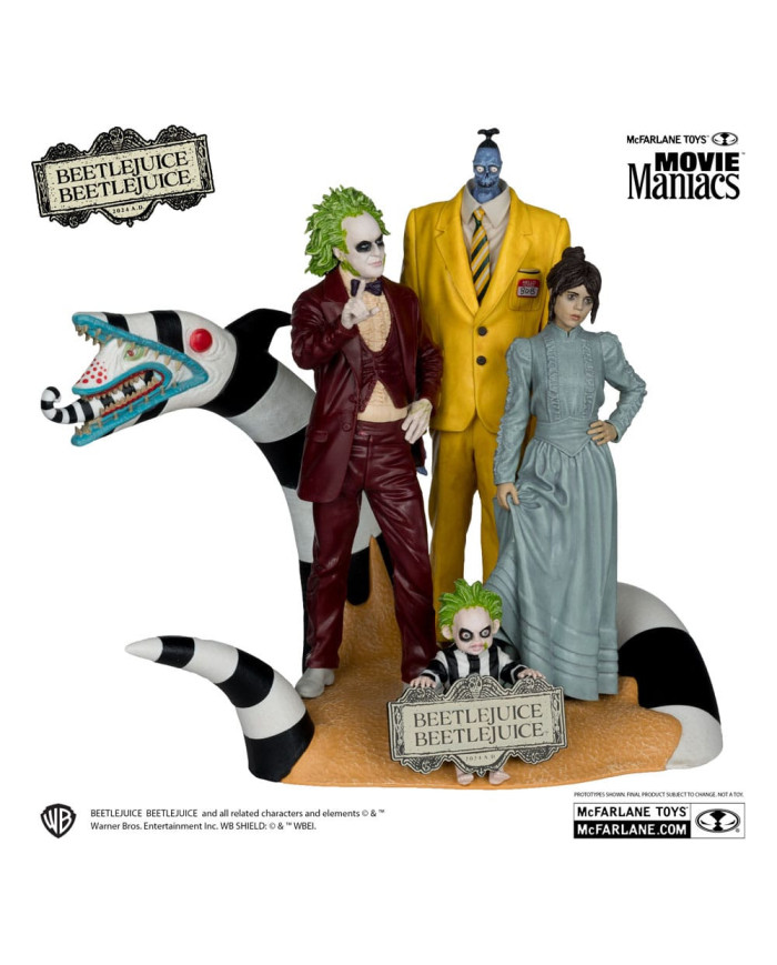 Beetlejuice Beetlejuice Pack 4 Statuettes PVC Movie Maniacs 15 Cm