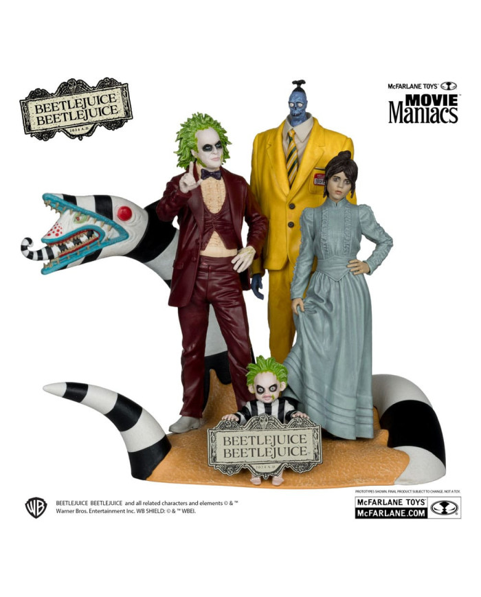 Beetlejuice Beetlejuice Pack 4 Statuettes PVC Movie Maniacs 15 Cm