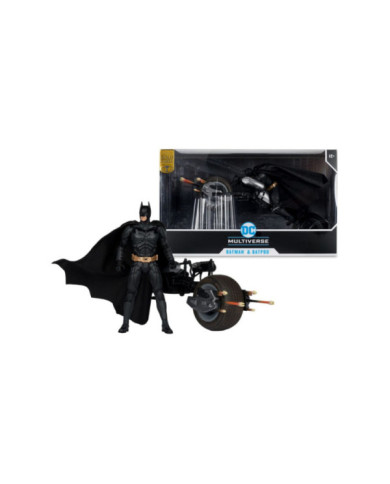 The Dark Knight Dc Multiverse Figurine avec Véhicule Batman & The Batpod 18 Cm