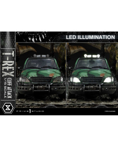 Jurassic World: The Lost World Statuette 1 / 15 T  rex Cliff Attack 53 Cm