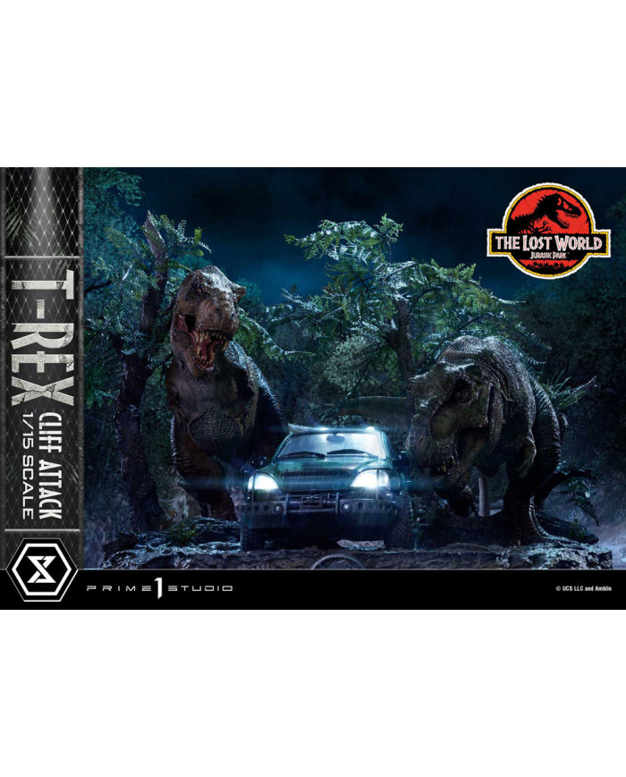 Jurassic World: The Lost World Statuette 1 / 15 T  rex Cliff Attack 53 Cm
