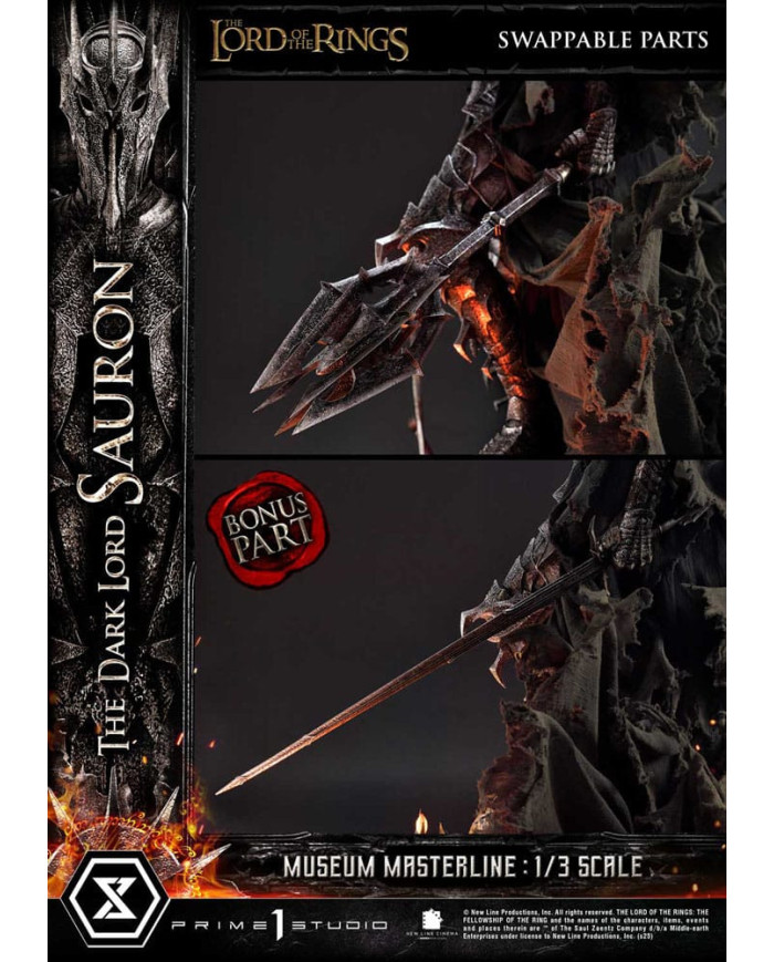 Le Seigneur des Anneaux Statuette Museum Masterline Series 1 / 3 The Dark Lord Sauron Bonus Version 117 Cm