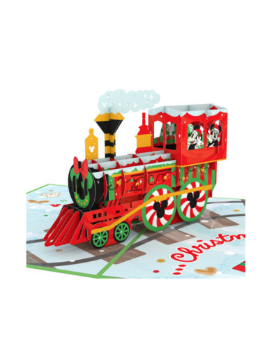 Carte popup Disney Mickey & Minnie Christmas Train