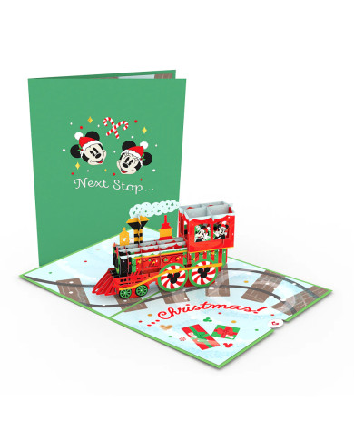 Carte popup Disney Mickey & Minnie Christmas Train