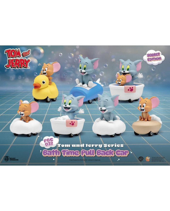 TOM AND JERRY - Bath Time Pull Black Car- Set 6 Fig. Blind Box 5cm