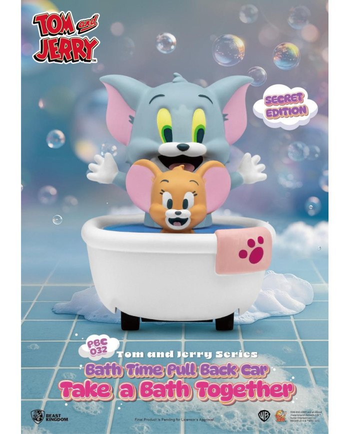 TOM AND JERRY - Bath Time Pull Black Car- Set 6 Fig. Blind Box 5cm