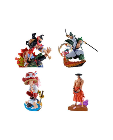 ONE PIECE - Logbox Re Birth Wano Kuni - Set 4 Statuettes Petitrama 9cm