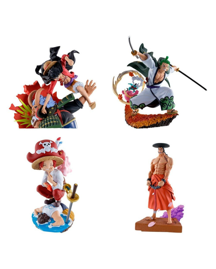 ONE PIECE - Logbox Re Birth Wano Kuni - Set 4 Statuettes Petitrama 9cm