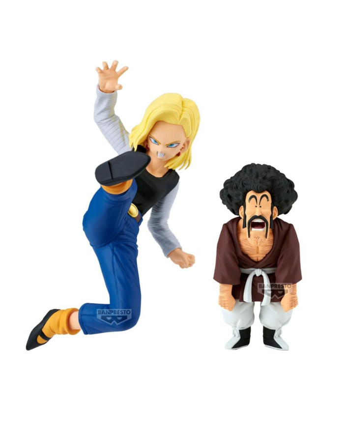DRAGON BALL Z - Android 18 & Mr. Satan -Figurine Match Makers 11 & 8cm