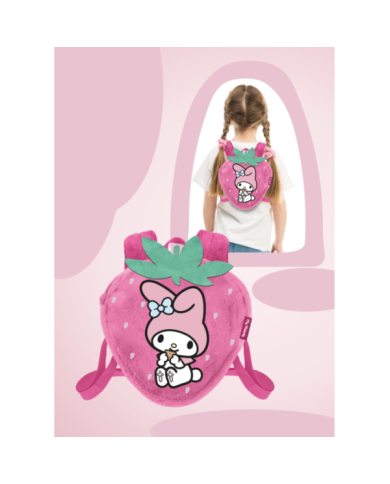 MY MELODY - Fraise - Mini Sac à dos Fourrure '25x22x12cm'