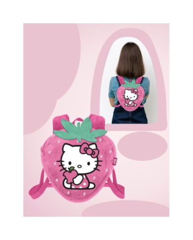 HELLO KITTY - Fraise - Mini Sac à dos Fourrure '25x22x12cm'